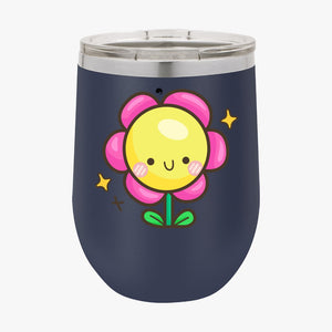 Wine Tumbler Happy Flower