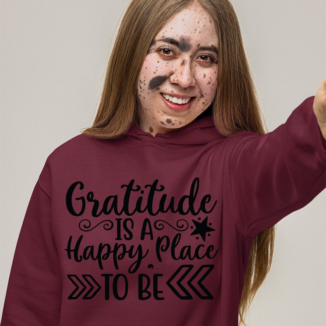 Hoodie Unisex Gratitude Is A Happy Place To Be