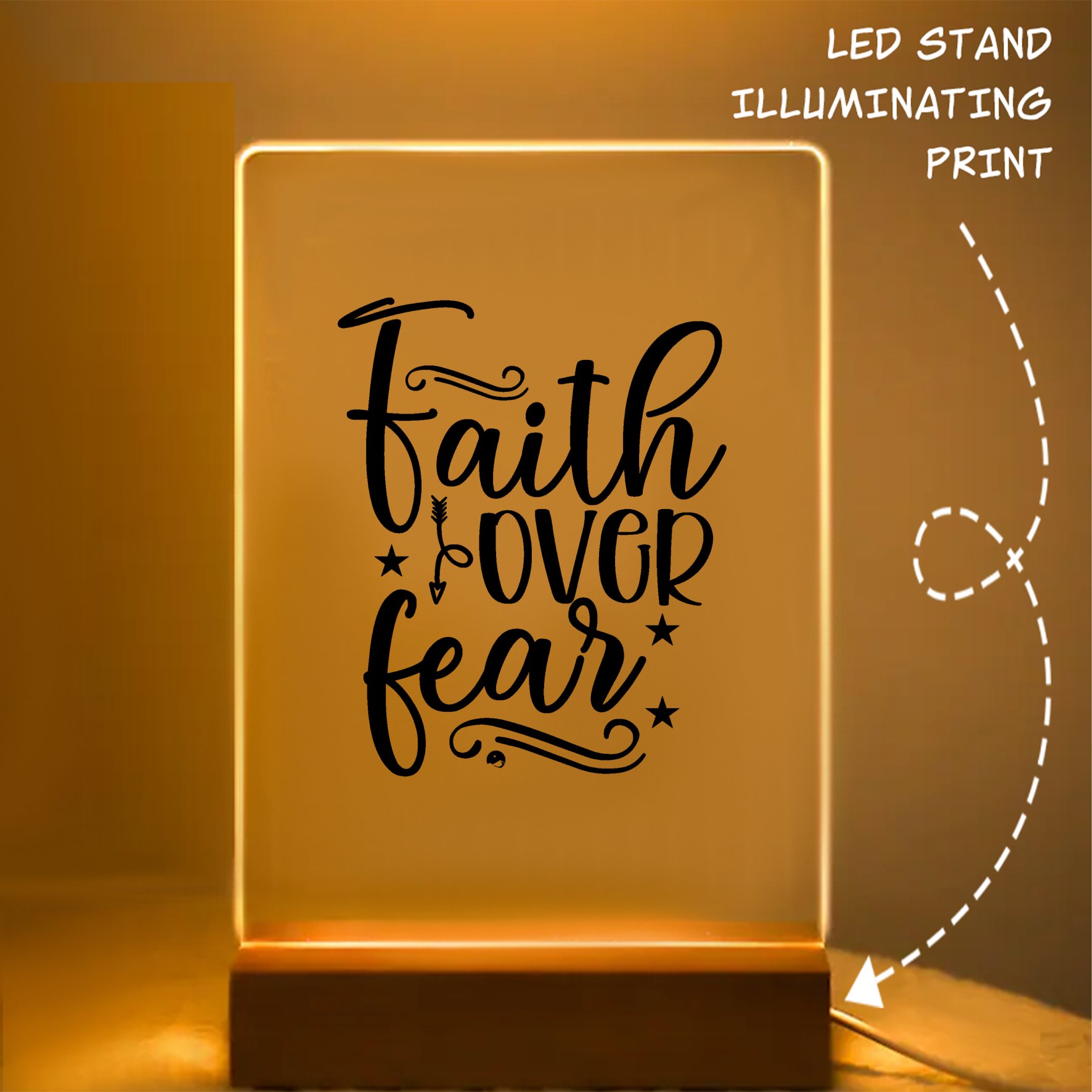 Glass Acrylic Faith Over Fear