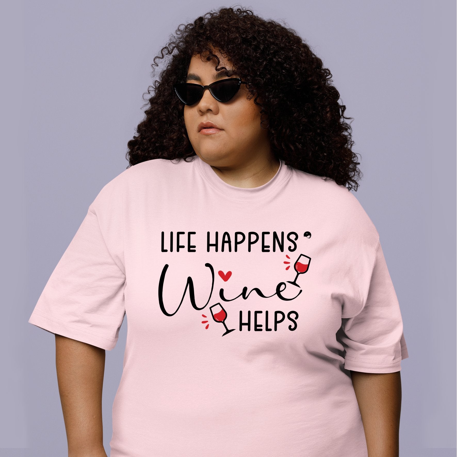 T-Shirt Life Happens Wine Helps