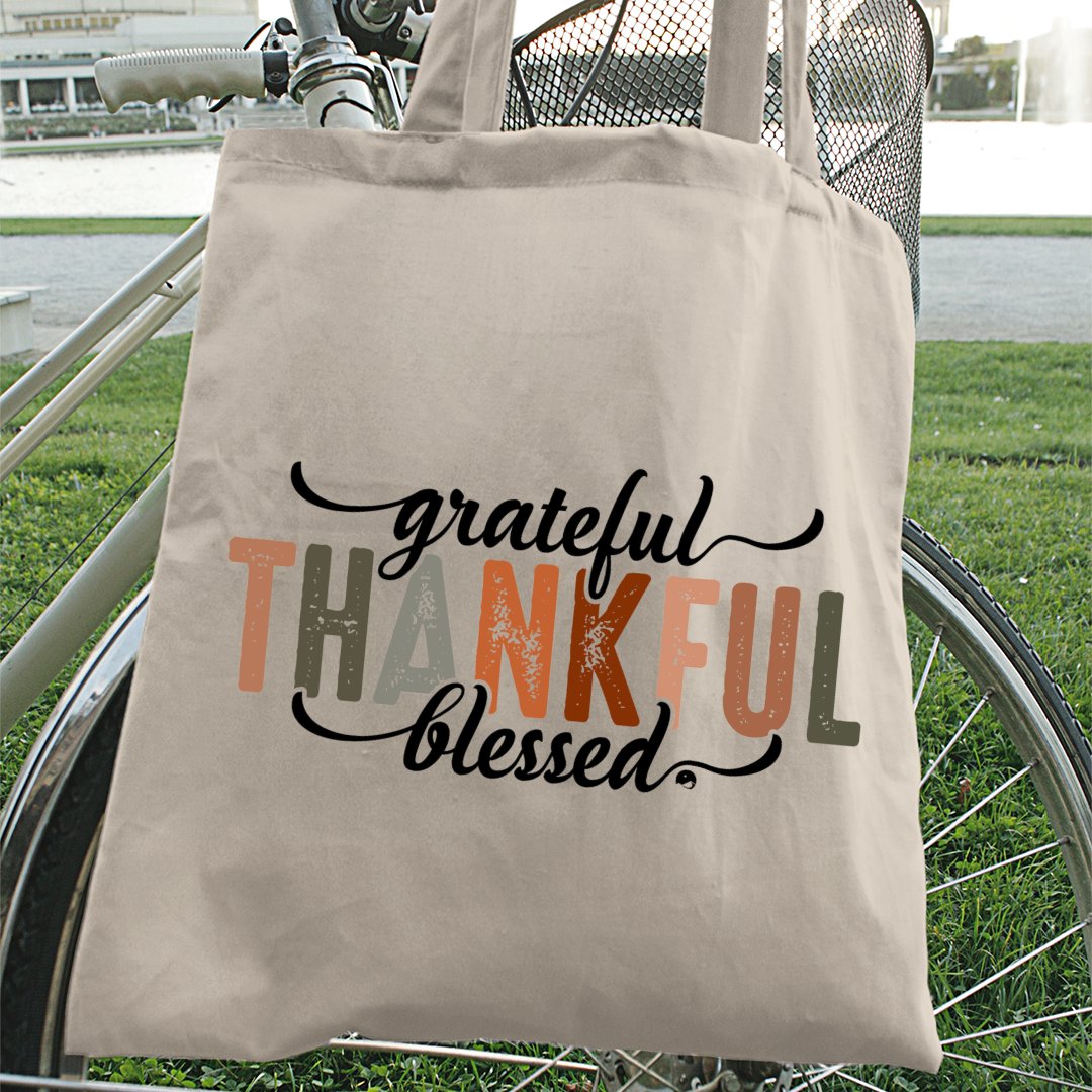 Tote Bag Grateful Thankful Blessed