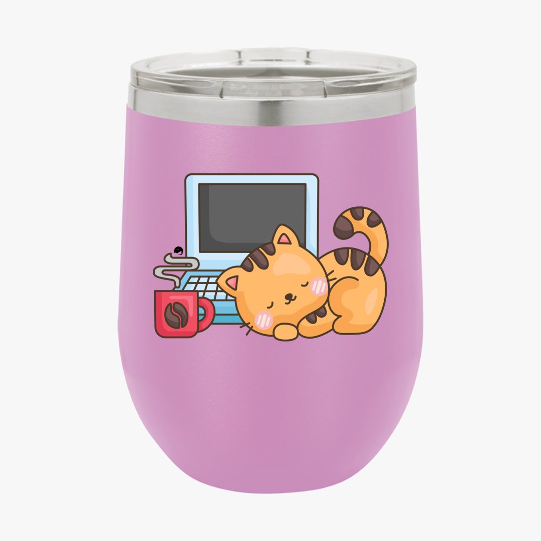 Wine Tumbler Coffee Break Cat Nap