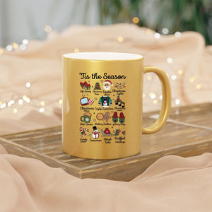 Mug Tis the Season Shirt Funny Southern Retro Christmas Tee Groovy Santa Tree Cocoa Elements