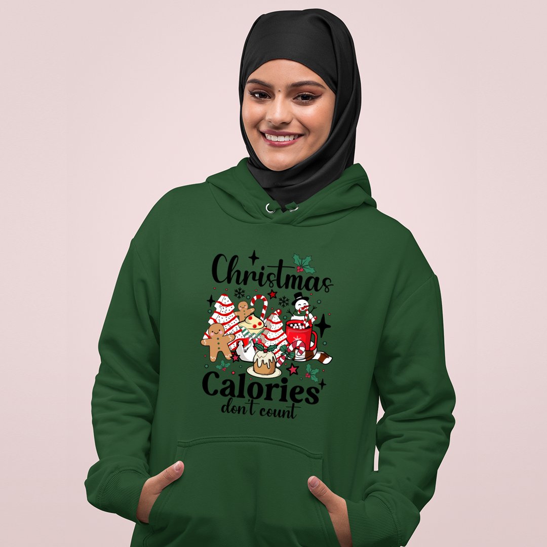 Hoodie Unisex Christmas Calories Don't Count Funny Retro Christmas Coffee