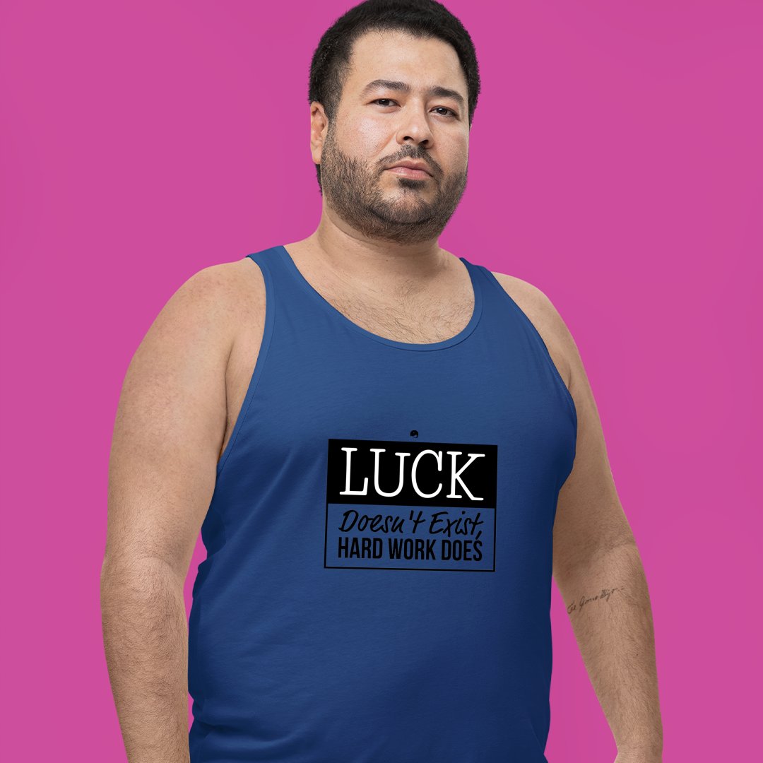 Unisex Jersey Tank Luck Doesn't Exist, Hard Work Does