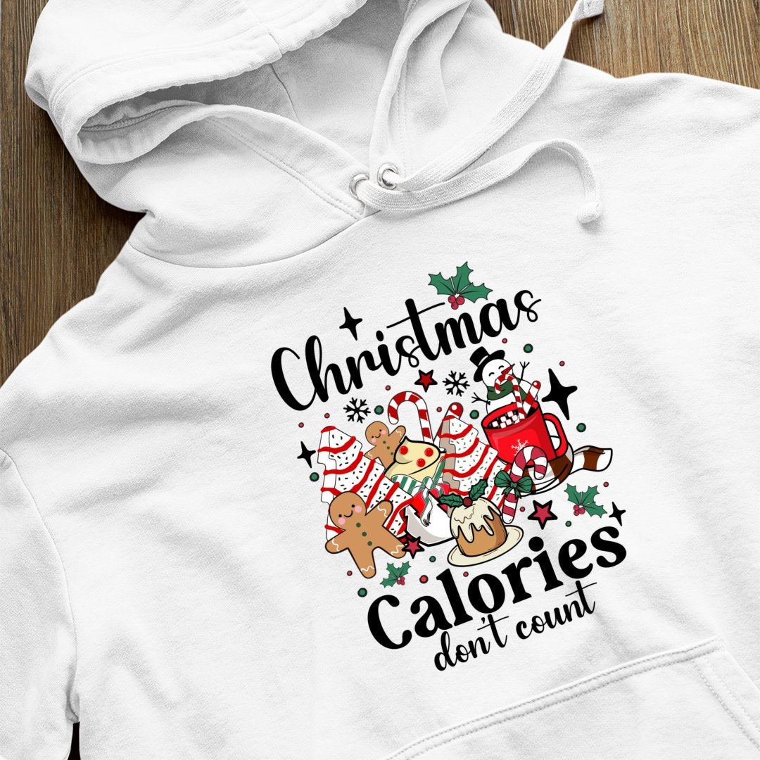 Hoodie Unisex Christmas Calories Don't Count Funny Retro Christmas Coffee