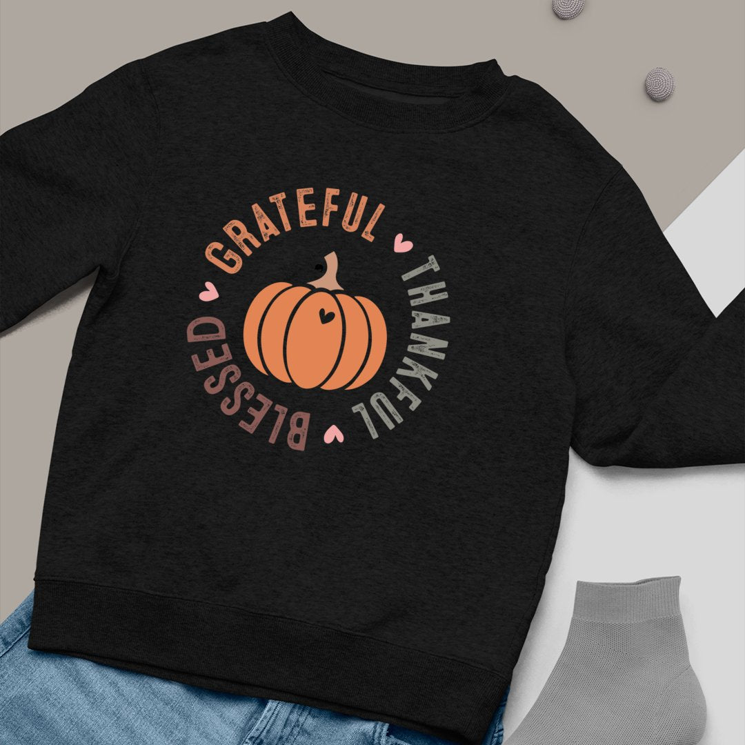 Sweatshirt Unisex Grateful Thankful Blessed