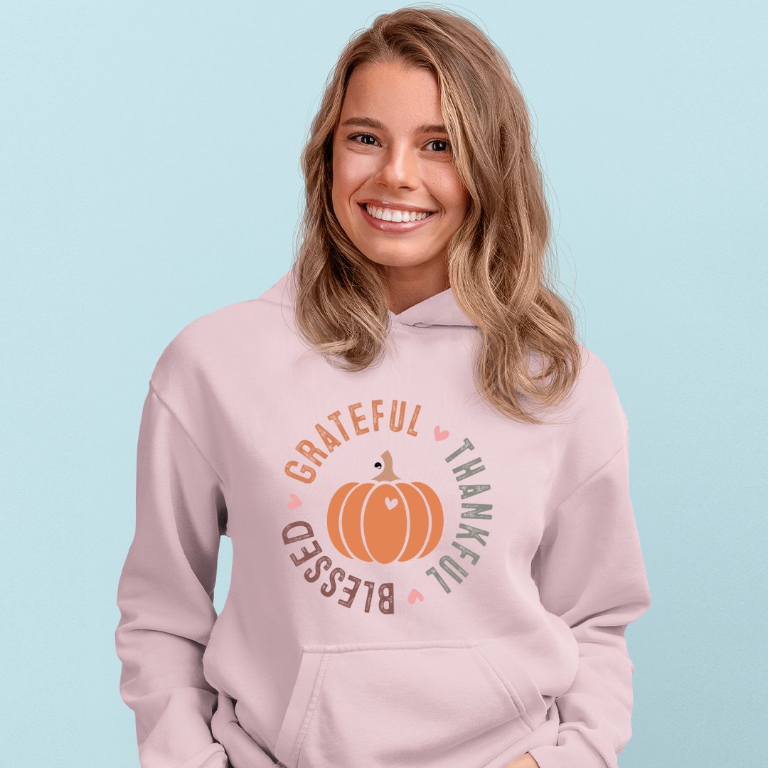 Hoodie Unisex Grateful Thankful Blessed