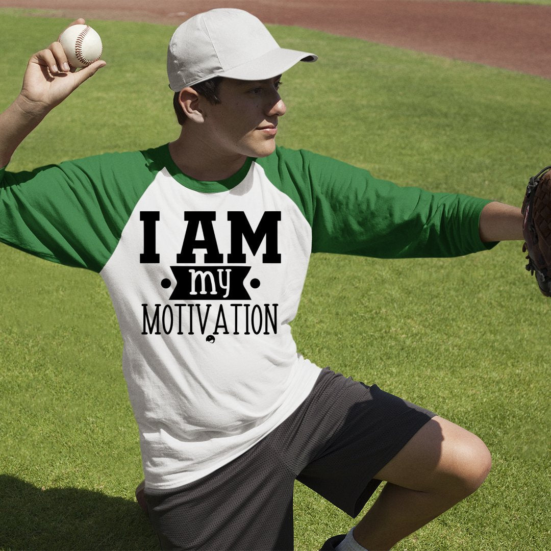 Unisex Sleeve Baseball Tee I Am My Motivation