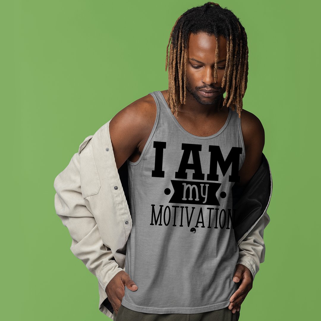 Unisex Jersey Tank I Am My Motivation