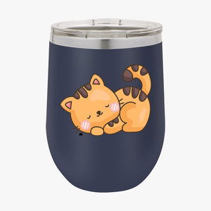 Wine Tumbler Cute Cat