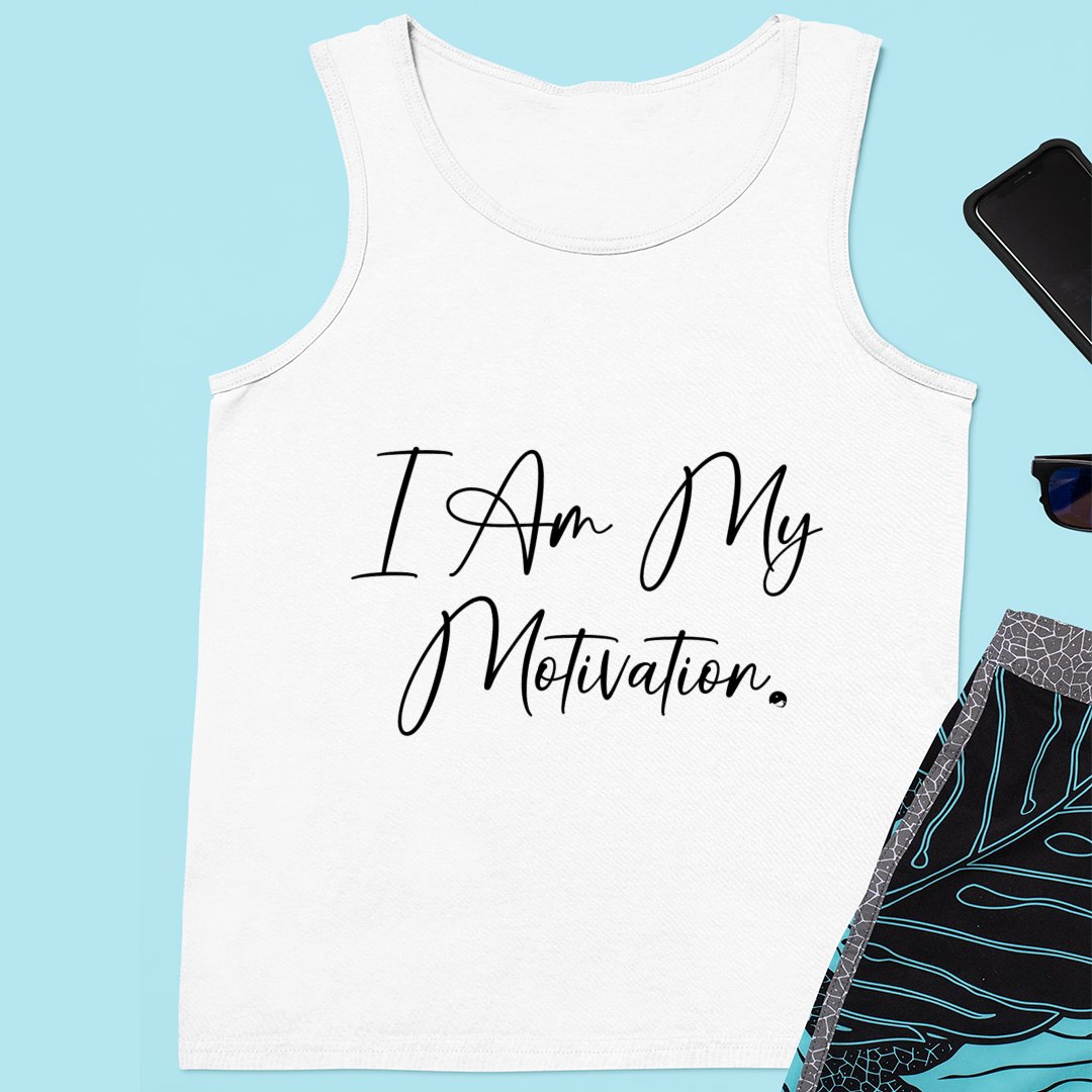 Unisex Jersey Tank I Am My Motivation