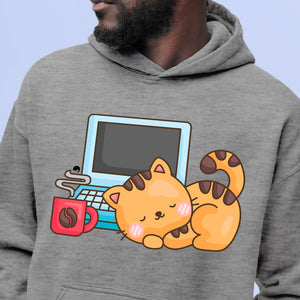 Hoodie Unisex Coffee Break Cat Nap