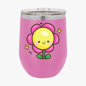 Wine Tumbler Happy Flower