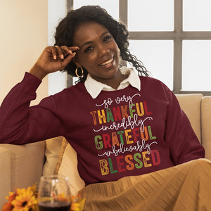 Sweatshirt Unisex Thankful. Grateful. Blessed