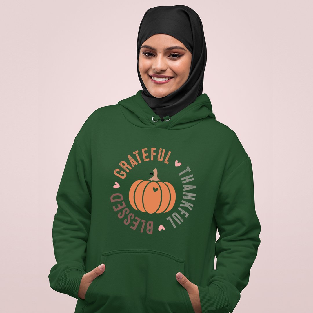 Hoodie Unisex Grateful Thankful Blessed