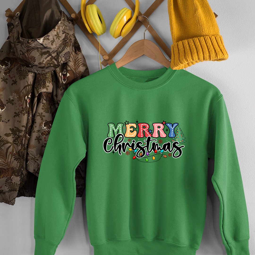 Sweatshirt Unisex Merry Christmas Retro Christmas Doodle Dots