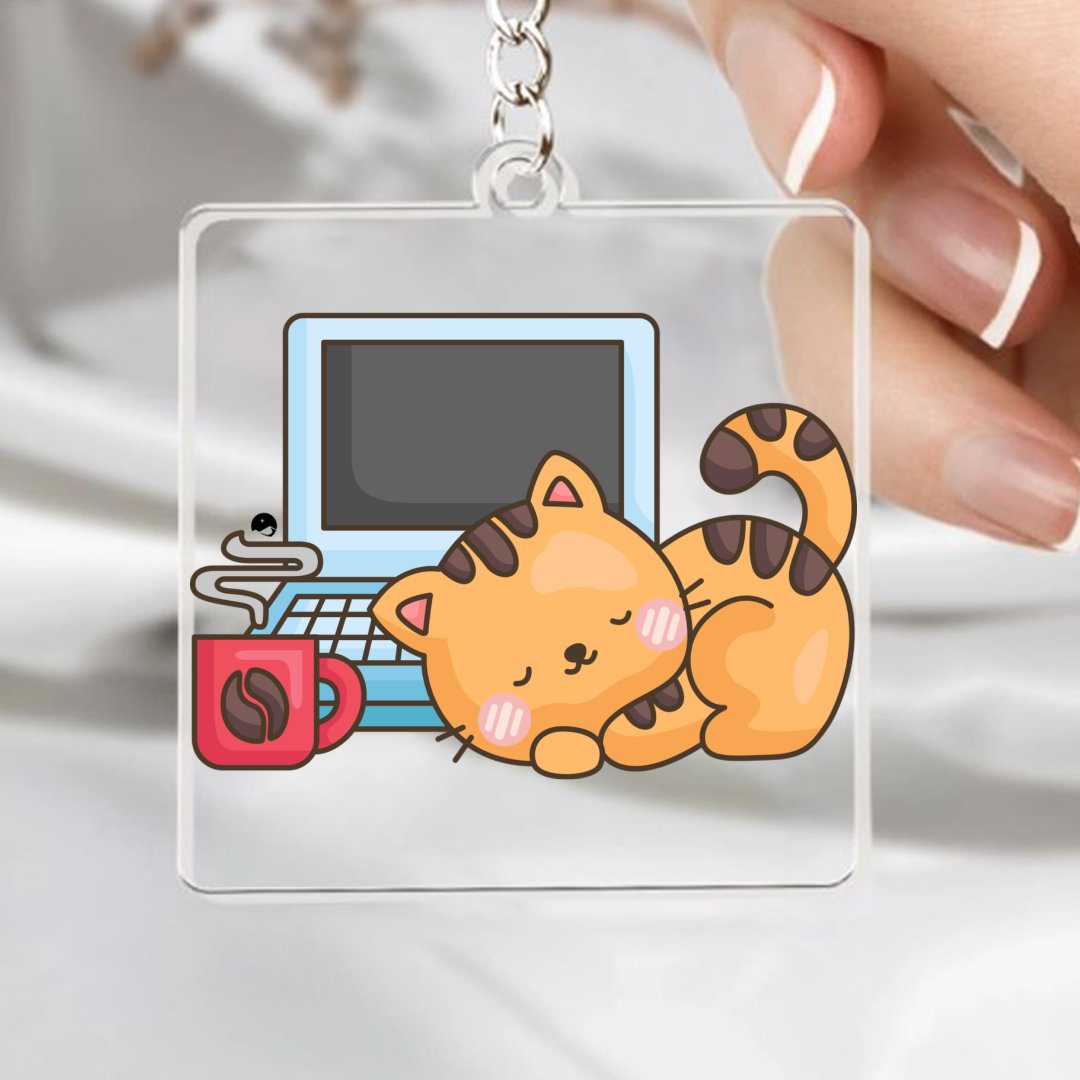 Keychain Coffee Break Cat Nap