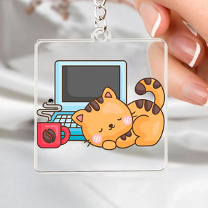 Keychain Coffee Break Cat Nap