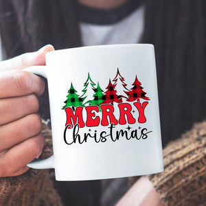 Mug Merry Christmas Checkered Pattern