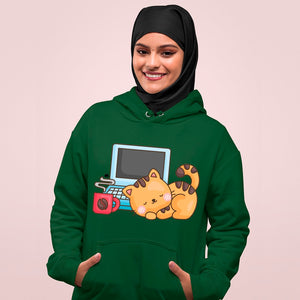 Hoodie Unisex Coffee Break Cat Nap