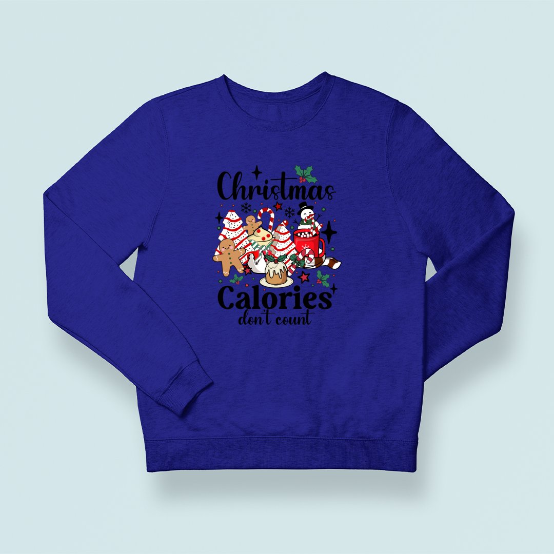 Sweatshirt Unisex Christmas Calories Don't Count Funny Retro Christmas Coffee