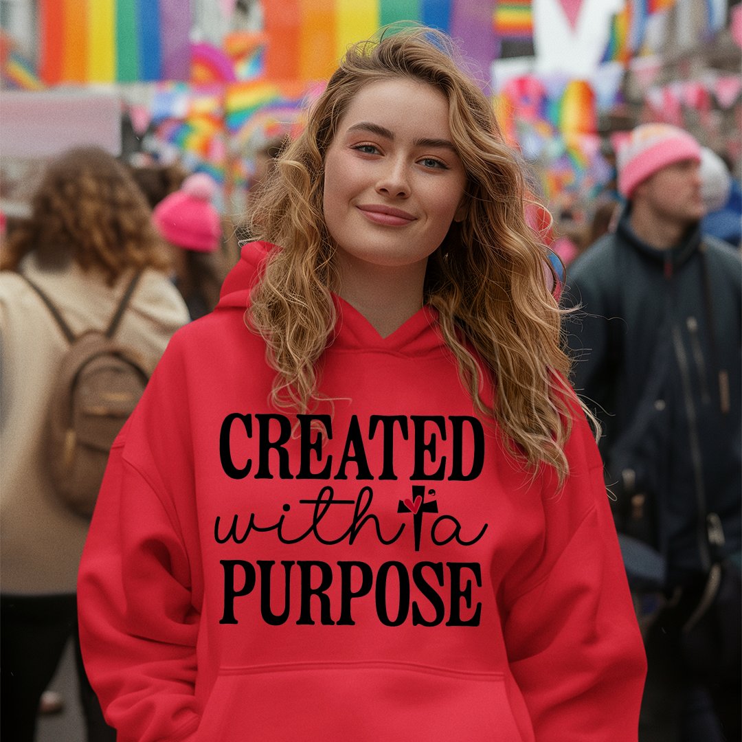 Hoodie Unisex Created With A Purpose