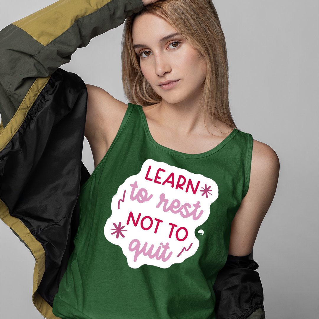 Unisex Jersey Tank Learn To Rest Not To Quit