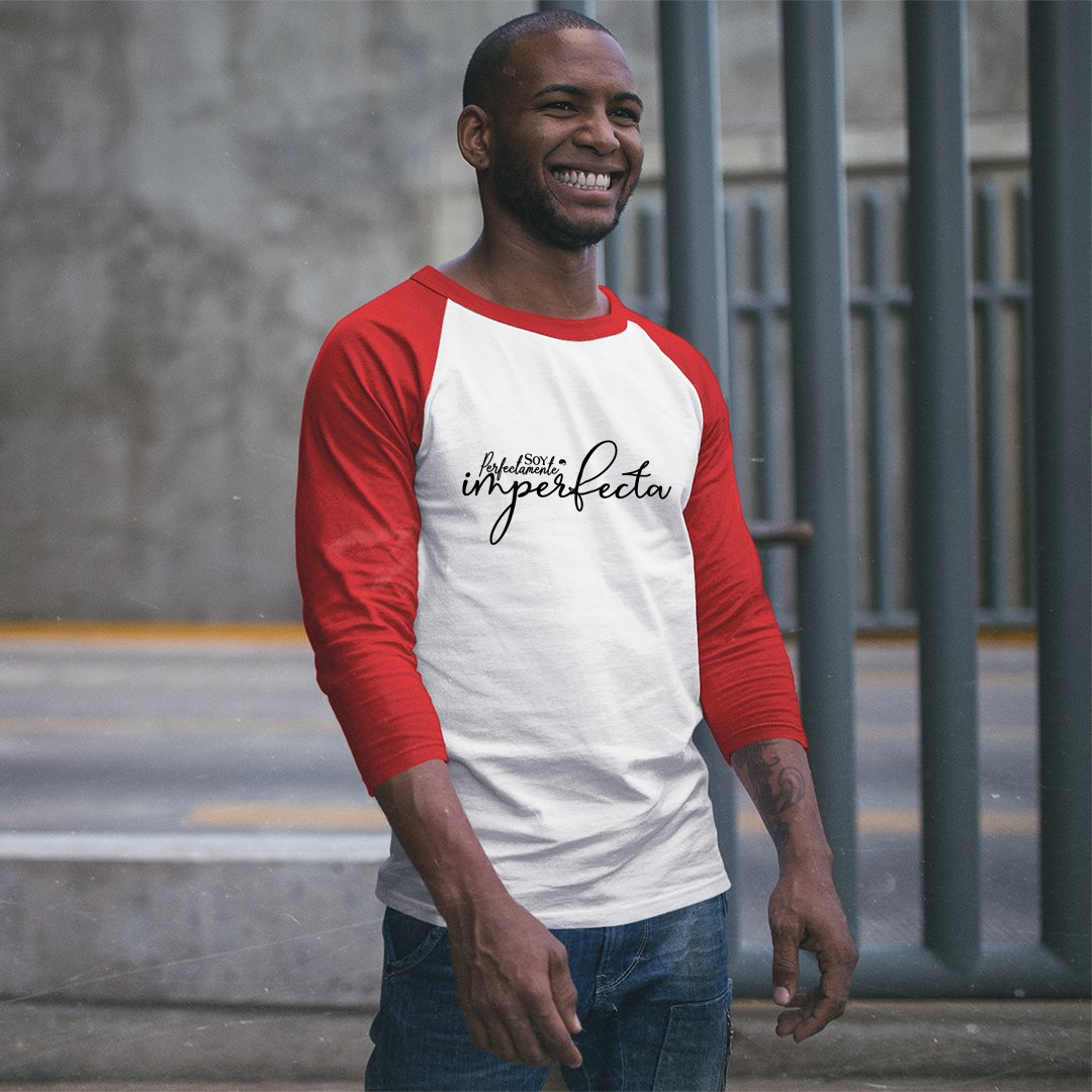 Unisex Sleeve Baseball Tee Soy Perfectamente Imperfecta
