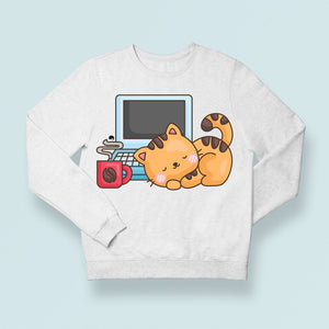 Sweatshirt Unisex Coffee Break Cat Nap