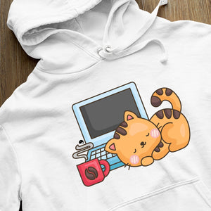 Hoodie Unisex Coffee Break Cat Nap