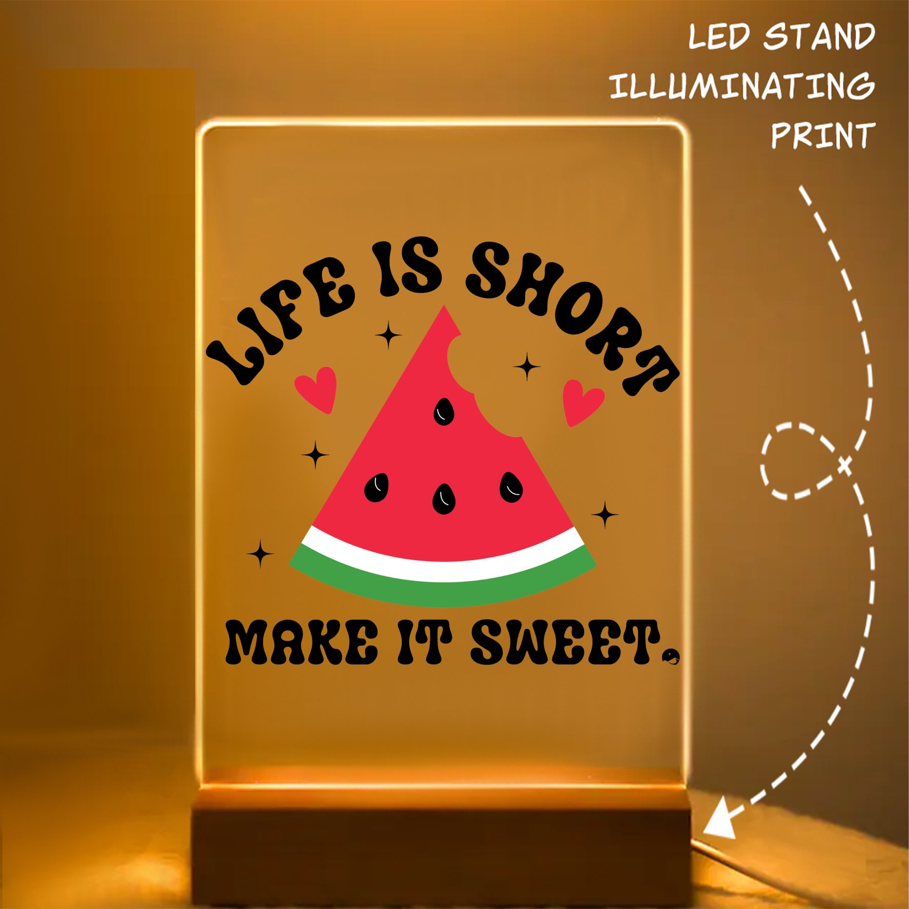 Glass Acrylic Life Is Short Make It Sweet