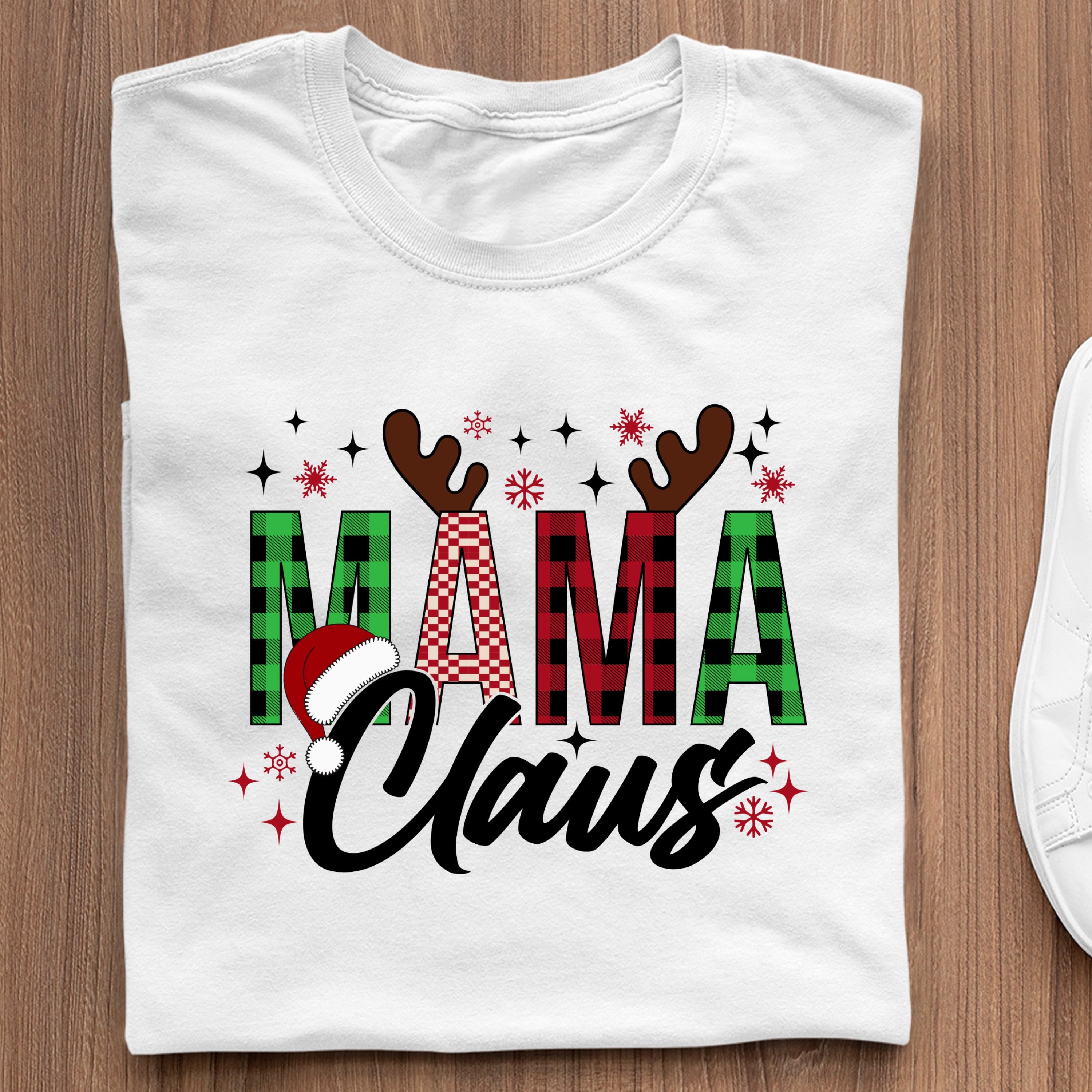 T-Shirt Mama Claus Christmas Pattern Design