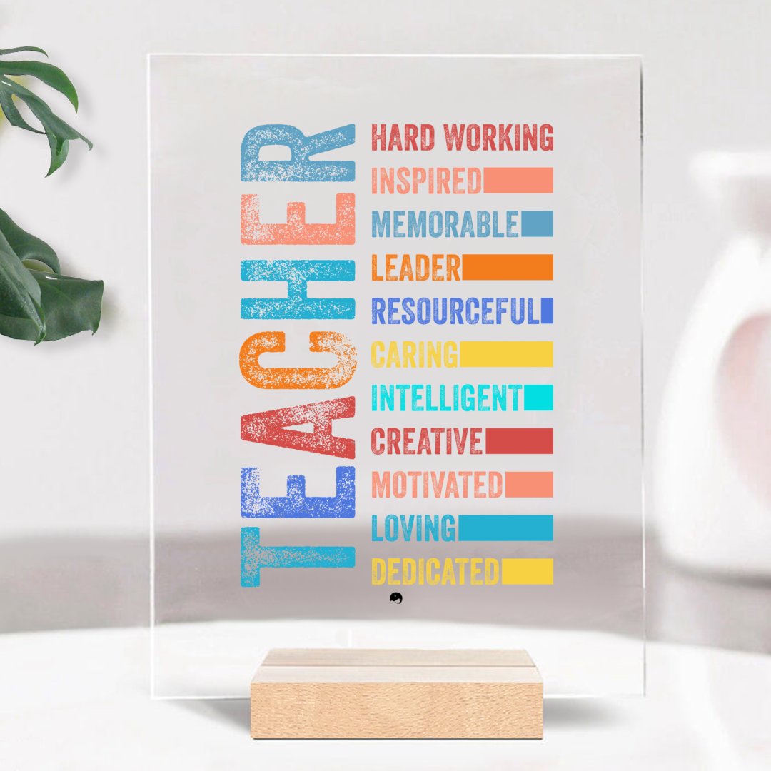 Glass Acrylic Teacher Is