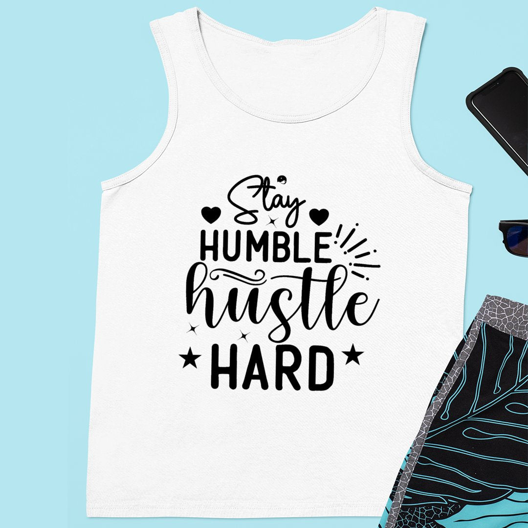 Unisex Jersey Tank Stay Humble Hustle Hard