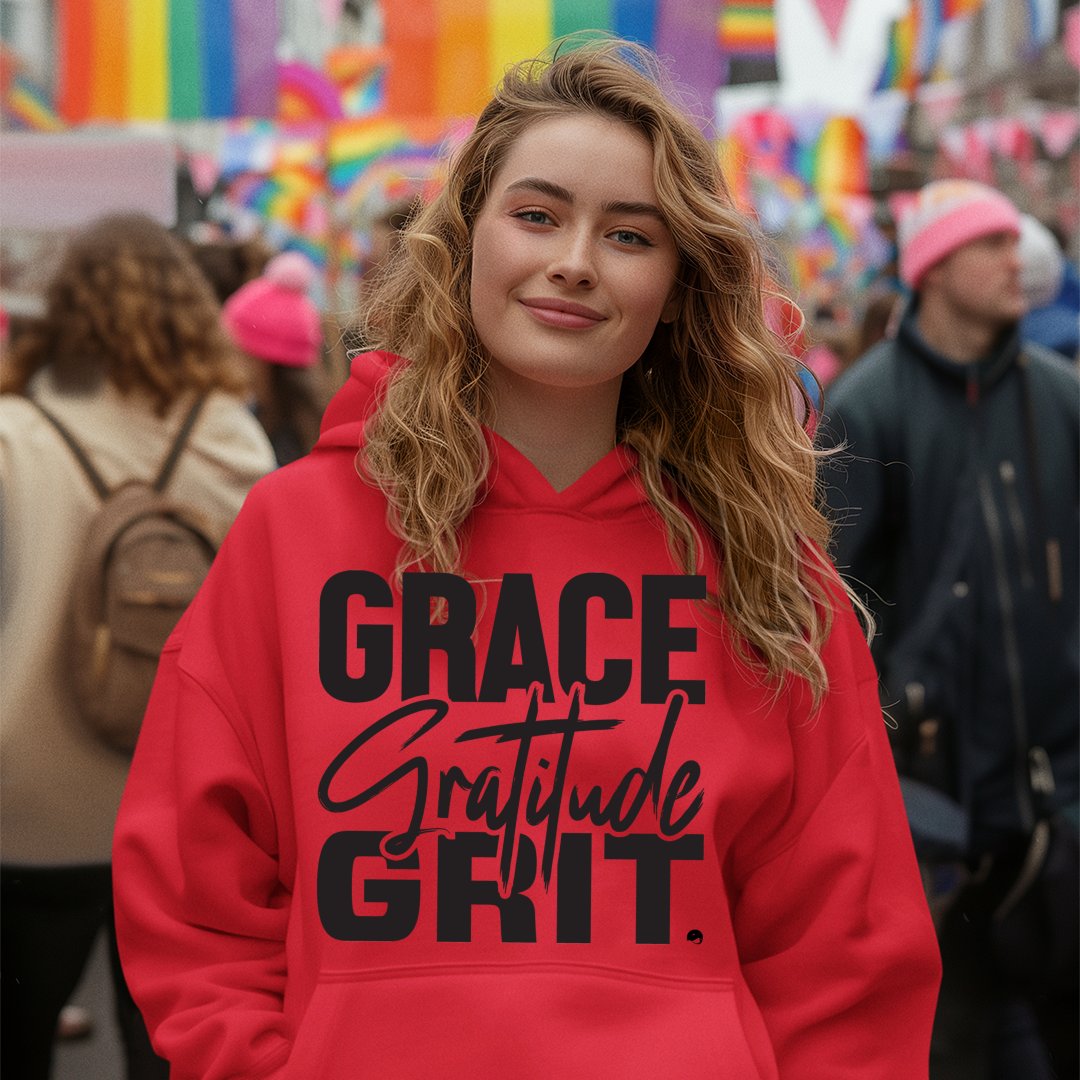 Hoodie Unisex Grace Gratitude Grit