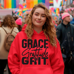 Hoodie Unisex Grace Gratitude Grit