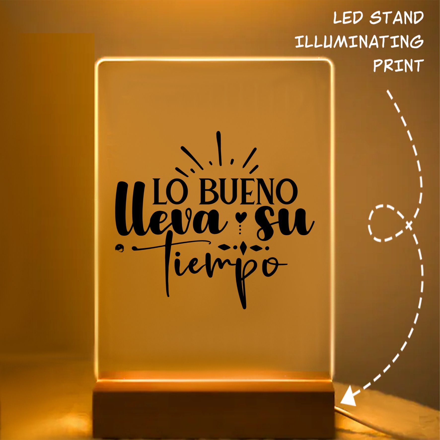 Glass Acrylic Lo Bueno Lleva Su Tiempo