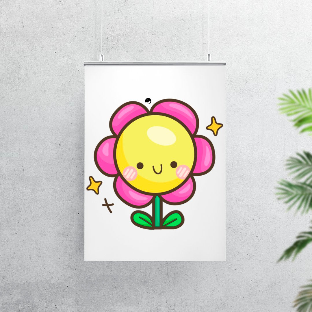 Matte Vertical Posters Happy Flower