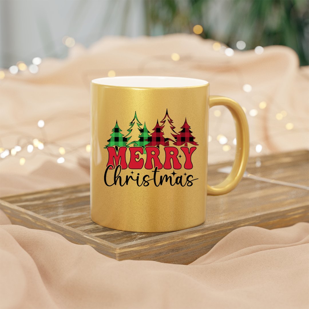 Mug Merry Christmas Checkered Pattern