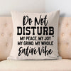 Pillow Case Do Not Disturb My Peace, My Joy, My Grind, My Whole Entive Vibe