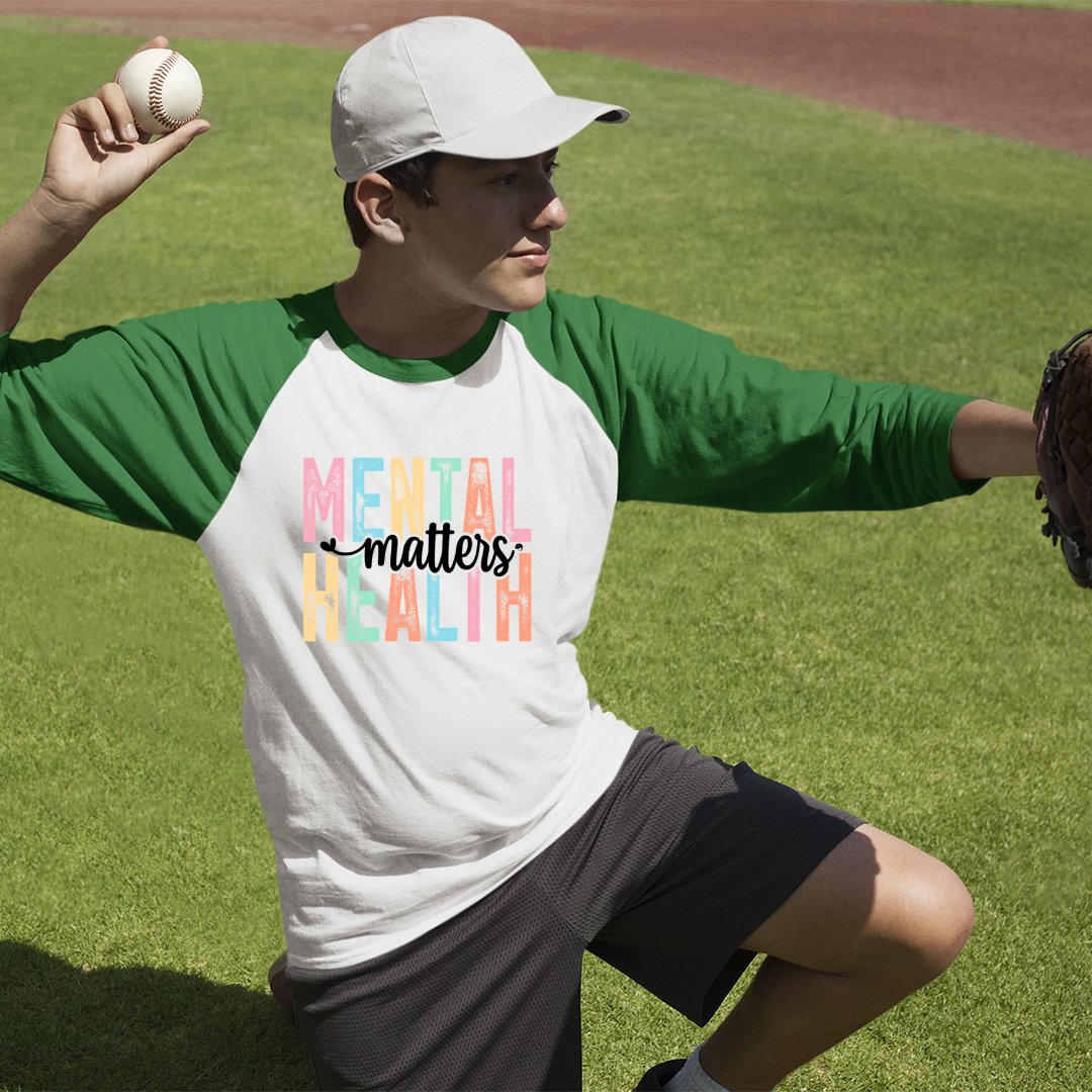 Unisex Sleeve Baseball Tee Mental Health Matters