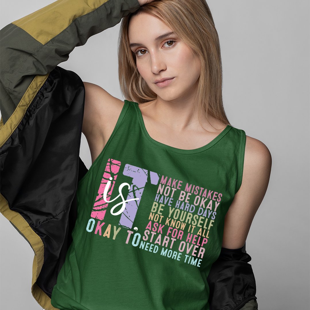 Unisex Jersey Tank It's Okay Motivation Mental Health