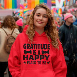 Hoodie Unisex Gratitude Is A Happy Place To Be