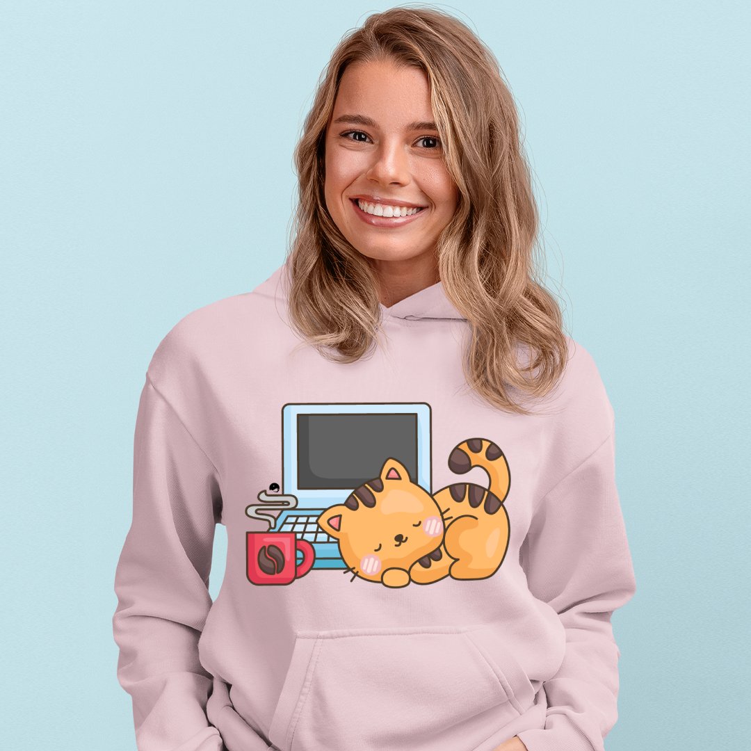 Hoodie Unisex Coffee Break Cat Nap