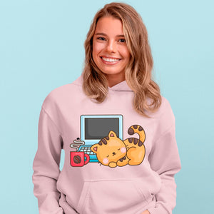 Hoodie Unisex Coffee Break Cat Nap