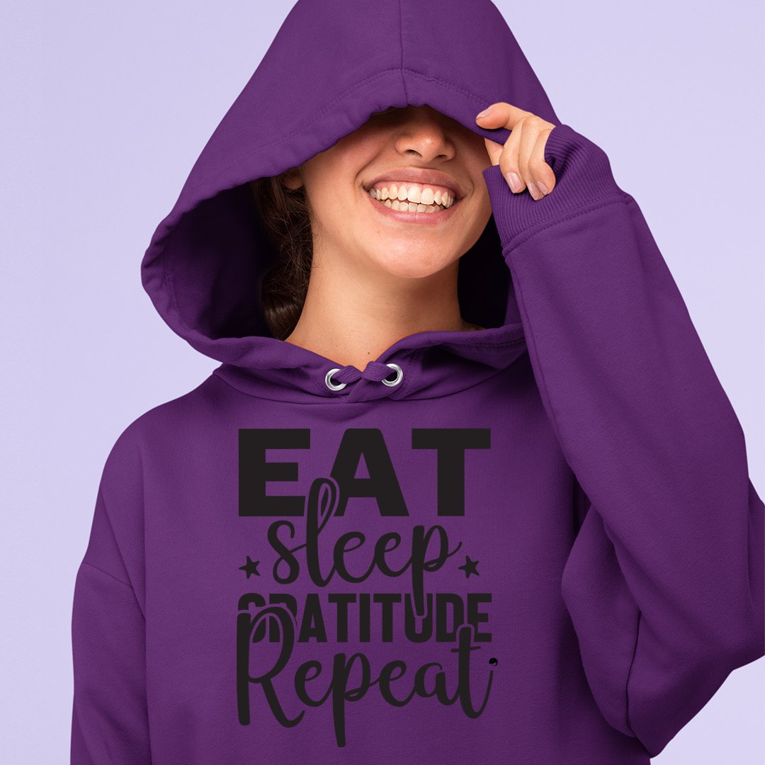 Hoodie Unisex Eat Sleep Gratitude Repeat