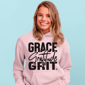 Hoodie Unisex Grace Gratitude Grit