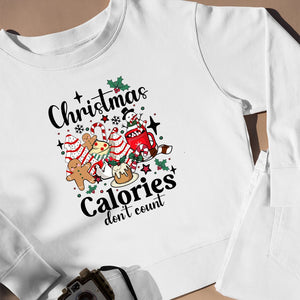 Sweatshirt Unisex Christmas Calories Don't Count Funny Retro Christmas Coffee