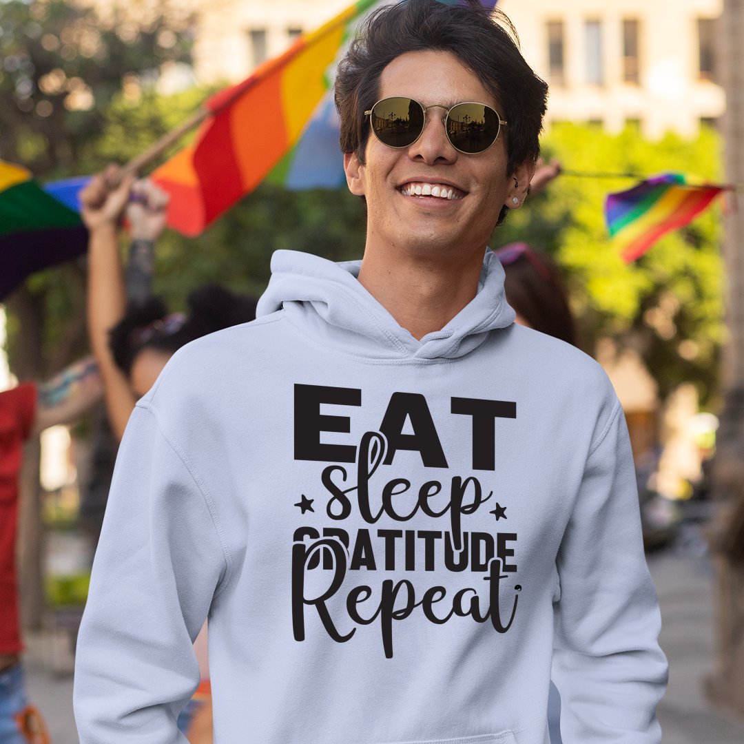 Hoodie Unisex Eat Sleep Gratitude Repeat